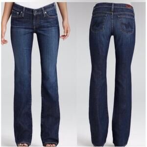 AG Adriano Goldschmied 27/28 The Jessie Curvy Boot Fit Low Rise Jeans Dark Wash